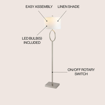 April 61" Metal LED Floor Lamp - JONATHAN Y